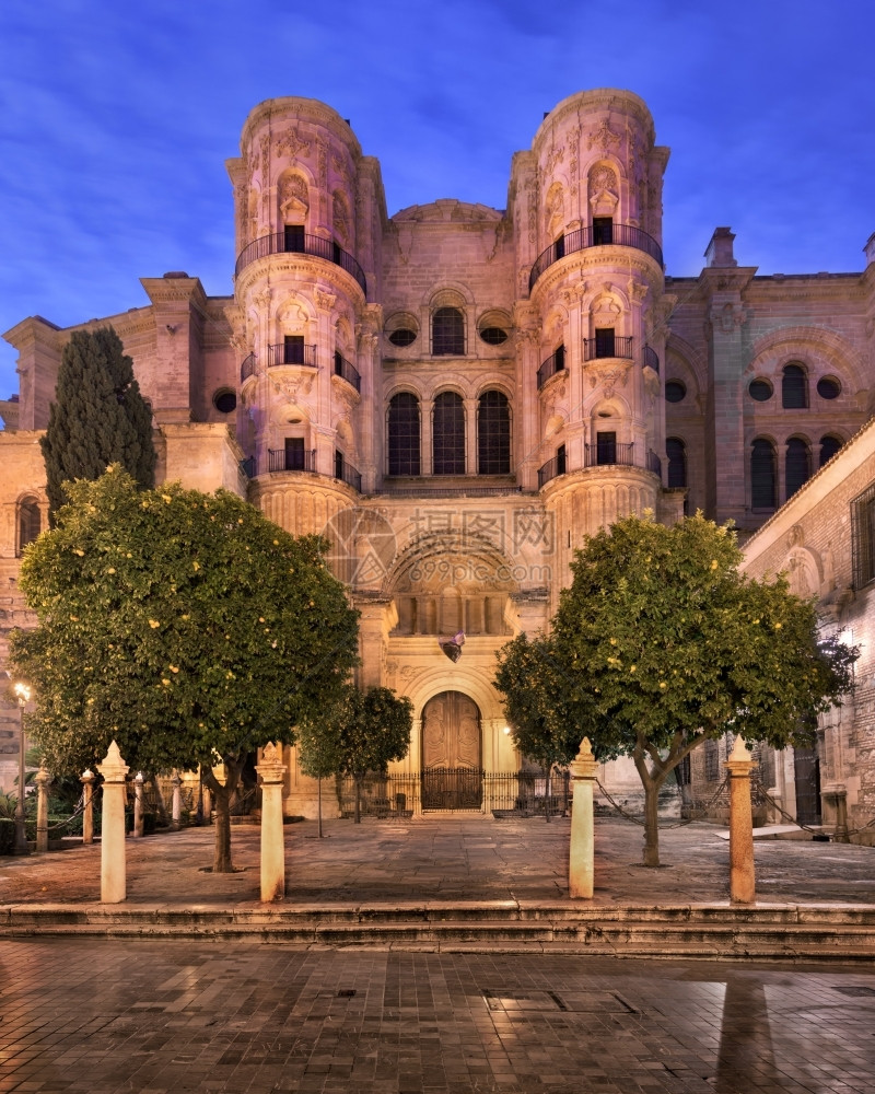 建造上午马拉加大教堂安达卢西亚班牙旅游著名的图片
