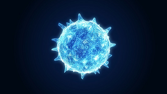 赫罗纳人在深蓝背景下密切发光的流感蓝色抽象双纹铁丝板科罗纳学与医中罗纳细胞微核在人体3D图解中生物学设计图片