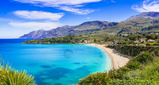吸引力夏天西里岛最佳海滩意大利西里岛晴天图片