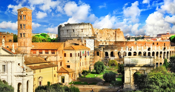 考古学大罗马古老论坛和意大利巨人旅行和地标过去的文化图片