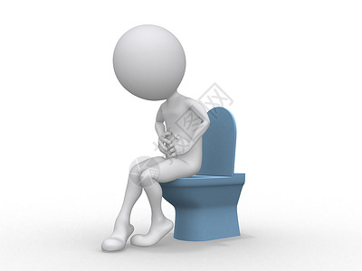 便秘卡斯蒂略3D患有不孕期问题的人坐在马桶上男图片
