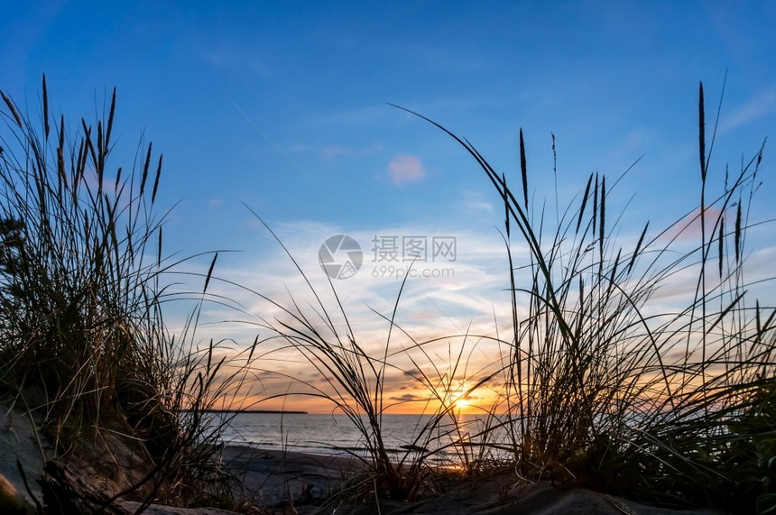 景观野生动物阳光在海浪中的反射红色和黄的天空在日落光芒中海上日落在浪中的阳光反射红色和黄的天空在日落光芒中和平图片