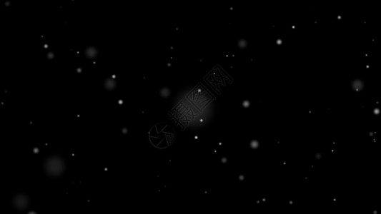 风雨中鹅卵石为了从天顶的空中冬雪落下的在黑色背景下被孤立以绘制运动图形构成各种元素随机降雪大小的气压和暴风雨中的分离雪花3D插图抽象的设计图片