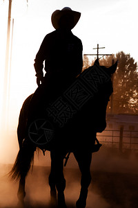 母马日落的太阳休谢马背上骑手古洛士罗德奥达斯地帝竞技场戏剧马术图片