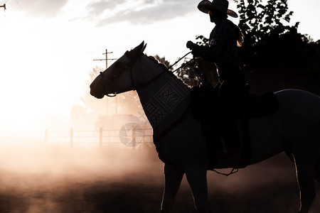 荒野男人活动日落的太阳休谢马背上骑手古洛士罗德奥达斯地帝竞技场图片
