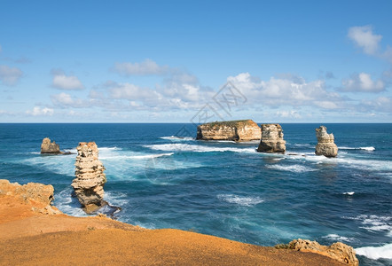 波浪海洋澳大利亚南维多州大洋路旁崎岖的海岸线位于澳大利亚南维多州水图片