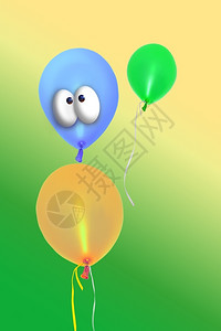 傻傻的喜剧充气球有趣派对细绳设计图片