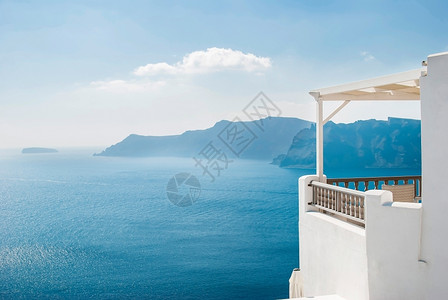 OiaSantorini希腊以浪漫和美丽的日落闻名建造基克拉泽斯图片