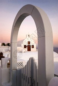 夏天圣托里尼OiaSantorini希腊以浪漫和美丽的日落闻名屋图片