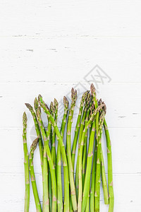 春妆上新健康白色木制桌子上新鲜绿色食草动物sparagus的顶级模型复制空间最小房屋烹饪概念为博客或食谱模拟infowhatsthis春背景