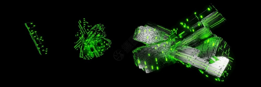 下载沟通Scifi立方体未来溪流数据通信飞向字技术全景动画3D飞行图片