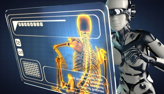 放射学机器人妇女操控ihg全息图显示扫描教育图片