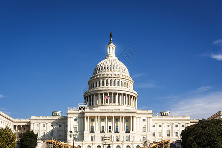 柱子国民美会在华盛顿市大厦山的盛事阳光明媚的一天象征背景图片