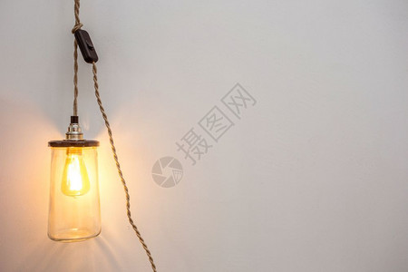复古的室内灯泡照明装饰图片