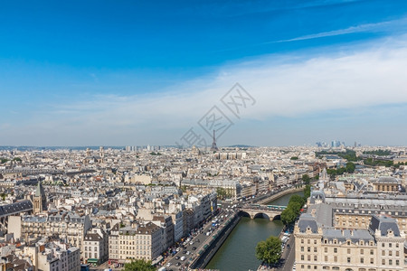 法国巴黎圣母大教堂对巴黎的展望法国巴黎外部的城市景观地标图片