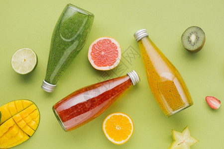 彩色果汁瓶子水切片高分辨率光度优质照片美味的高饮食图片