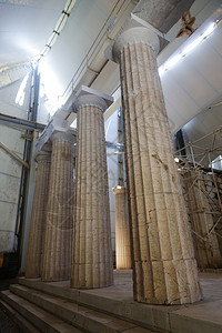 伊壁鸠鲁寺庙建筑学在希腊巴萨瓦西斯大树冠保护下恢复的古代阿波罗神庙历史背景