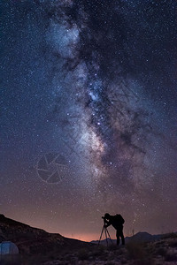 萨克利肯流星研究发现夜间从安塔利亚SaklkentTutbitak天文台向Milky路拍摄影师背景