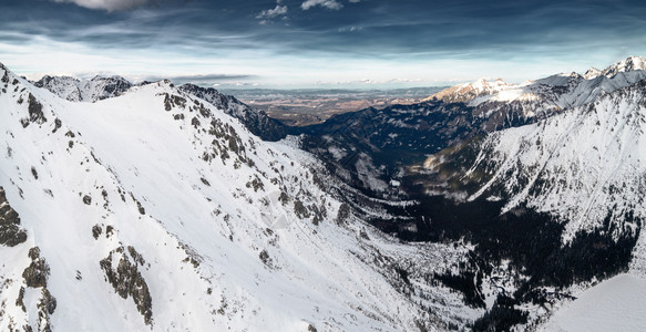 波兰扎科帕内塔特拉山脉冬季风景范围旅行雪图片