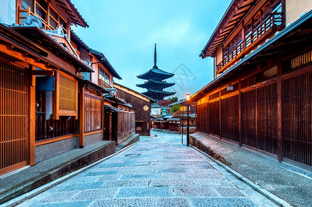 城市三嫩法观寺日本京都八坂塔和三年街图片