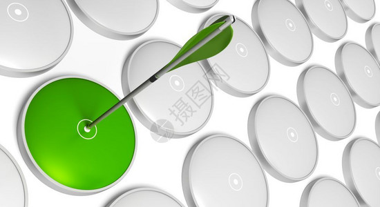 胜任竞赛商业绿色箭头击中目标的心灰色目标在背景成功绿色箭头击中目标的心沟通设计图片