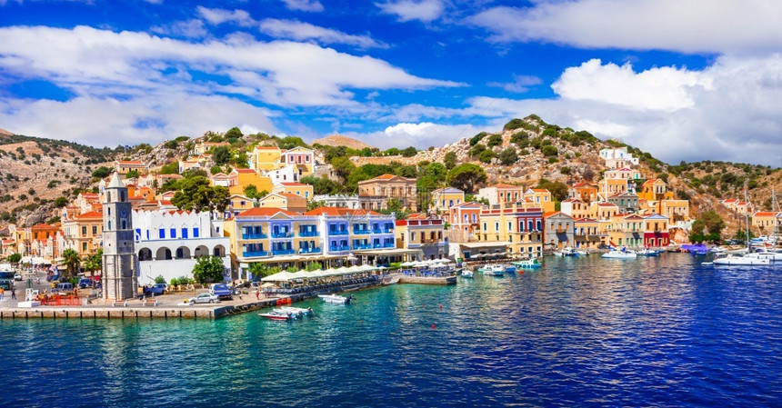 Symi希腊多德卡内塞美丽的传统岛屿旅行惊人的地中海图片