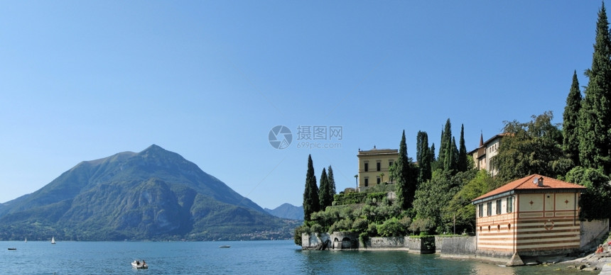 柴金欧洲海岸来自意大利修道院别墅的Como湖图片