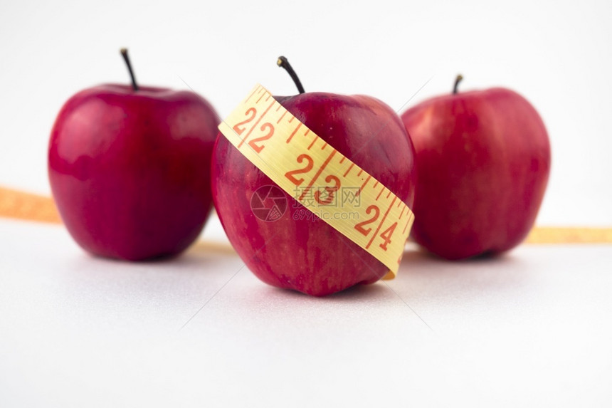 健康规模身体OLYMPUSDIGITALCAMERA高分辨率照片三只苹果有测量磁带表图片