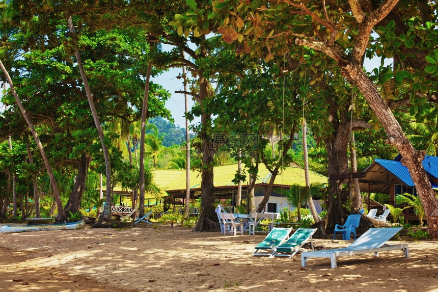 泰国克拉比Krabi丛林中美丽的平房度假胜地花朵期气候图片