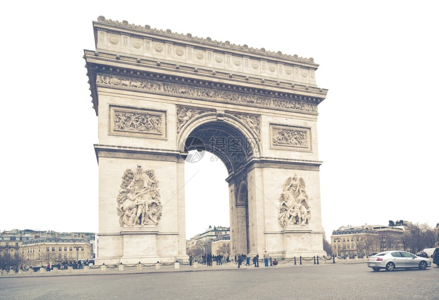 在巴黎法国一个悲哀和阴云的日子里凯旋欧洲联盟图片