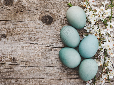 一颗美丽鸡蛋天复活节鸡蛋由上方彩色涂料绘制没有人纹理为爱亲戚朋友和同事祝贺复活节鸡蛋与上方彩色涂画绘绿象征设计图片