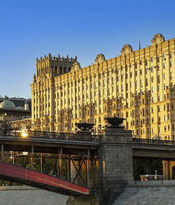 城市景观房屋莫斯科住宅的外观和市中心桥梁莫斯科住宅的外观和市中心桥梁图片