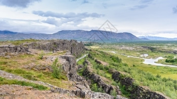 云火山夏天冰岛南部Thingvelllir公园风景美观图片