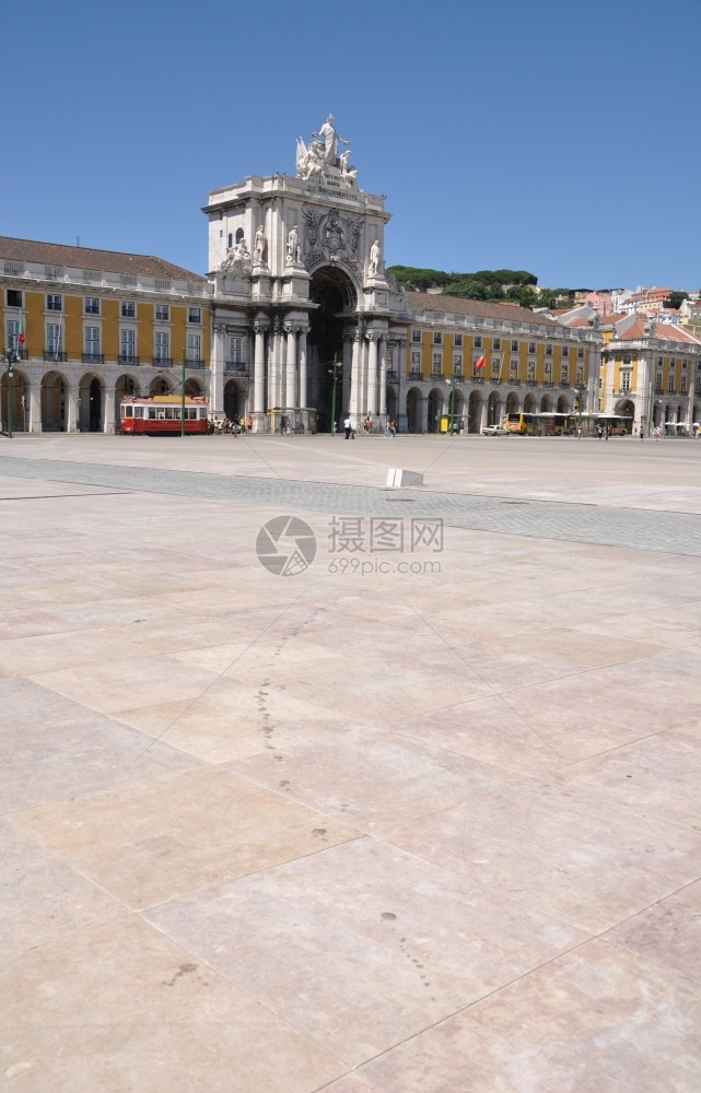 葡京萄牙里斯本著名的商业广场又称TerrirodoPaco正方形鲁阿图片