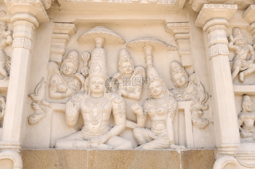 一个古老的朝印度神庙位于喀彻普拉姆人细节祷告图片