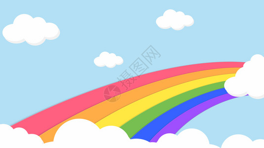 彩虹婚礼素材浪漫的珠光儿童幼园和概念或演示文稿的Soft梯度糊式卡通漫画图案背景彩虹色云卡哇伊设计图片