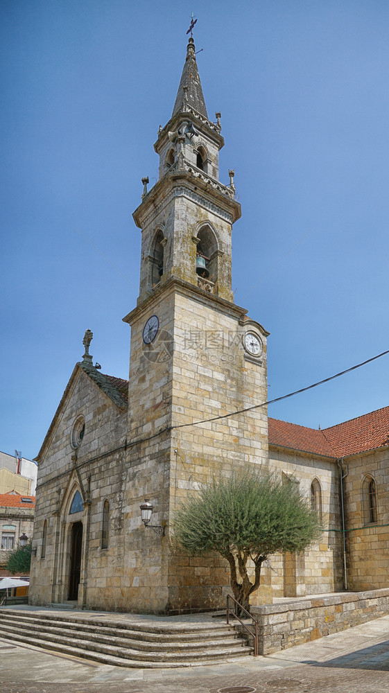 目的地圣玛丽亚达康塞普西翁的伊格莱亚帕罗基西班牙圣地哥卡米诺奥波里结构体英石图片