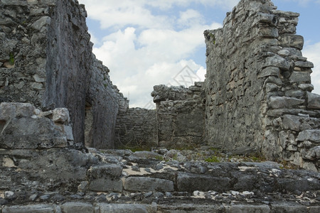 里维埃拉地点吸引力墨西哥尤卡坦半岛Tulum的玛雅人Ruins图片