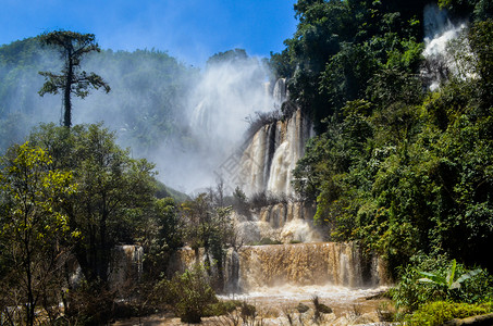 翁邦泰国Umphang野生动物保护区UmphangThiLoSu瀑布美丽劳背景图片