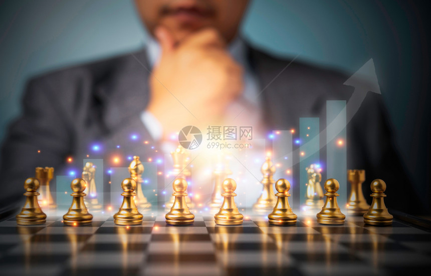 金象棋和成功商业图在专分析面前的选择重点金象棋和成功商业图表职分析人领导者概念必须具备解决金融危机的办法交换银行业货币图片