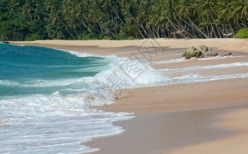 热带沙滩海浪风景图片