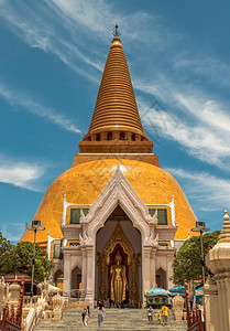 建造悲怆201年5月日泰国NakhonPathom省泰国ThaitPhrraPathomChedi大众寺庙装饰风格背景图片