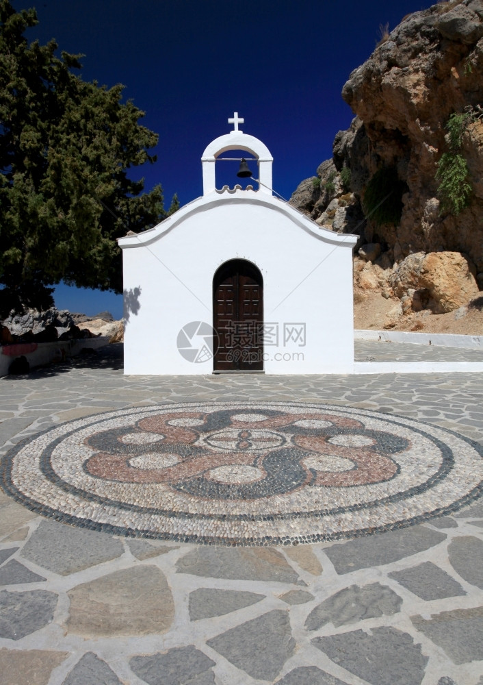 希腊语地标文化圣保尔斯湾教堂是旅游者参加婚礼招待会的热门场所图片