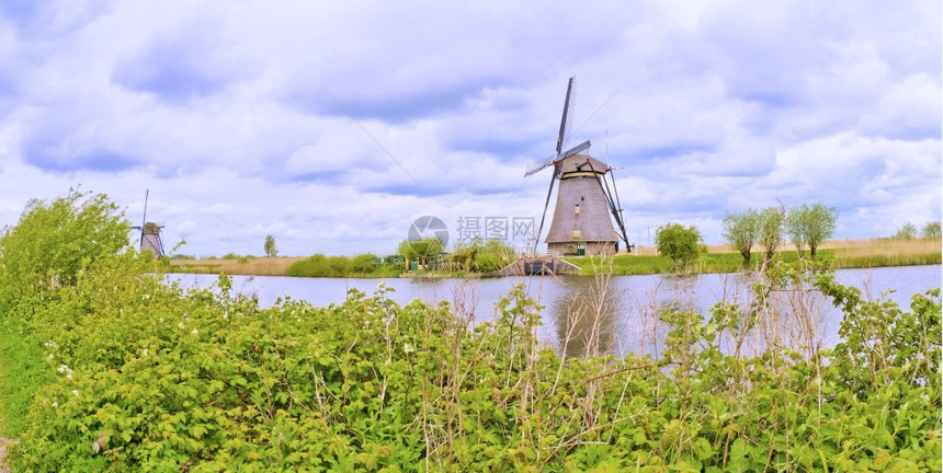 河保护Kinderdijk传统荷兰风车泵水教科文组织世界遗产荷兰欧洲旅行图片