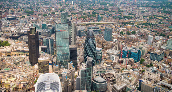 商业建筑和摩天大楼公司概念伦敦空中直观的天城市内置颜色图片