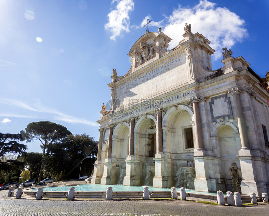 大喷泉是一座巨型位于意大利罗马雅尼丘伦山上在意大利罗马的亚尼古隆山上传统的遗产贾尼科洛图片