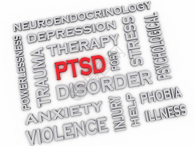 恐怖症PTSD创伤后应激障碍问题概念词云背景创伤麻木设计图片