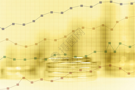 财富支付经济趋势背景用于商业思想和所有艺术作品设计接近浅深度实地双图表和硬币的行数用于金融和企业概念双重曝光财务和商业概念数字和设计图片