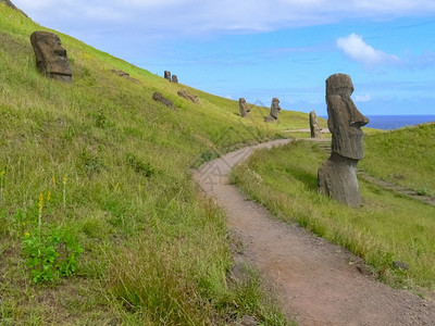 复活节岛诸神雕像复活节岛古代文明雕像复活节岛诸神雕像天空太平洋地点图片