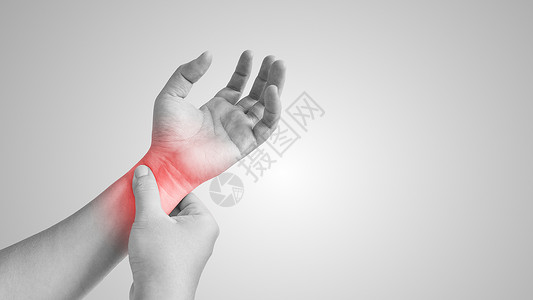 妇女手腕的急疼痛交叉症状卡帕隧道综合症黑白概念疾病b慢病概念白色的痛苦类风湿图片